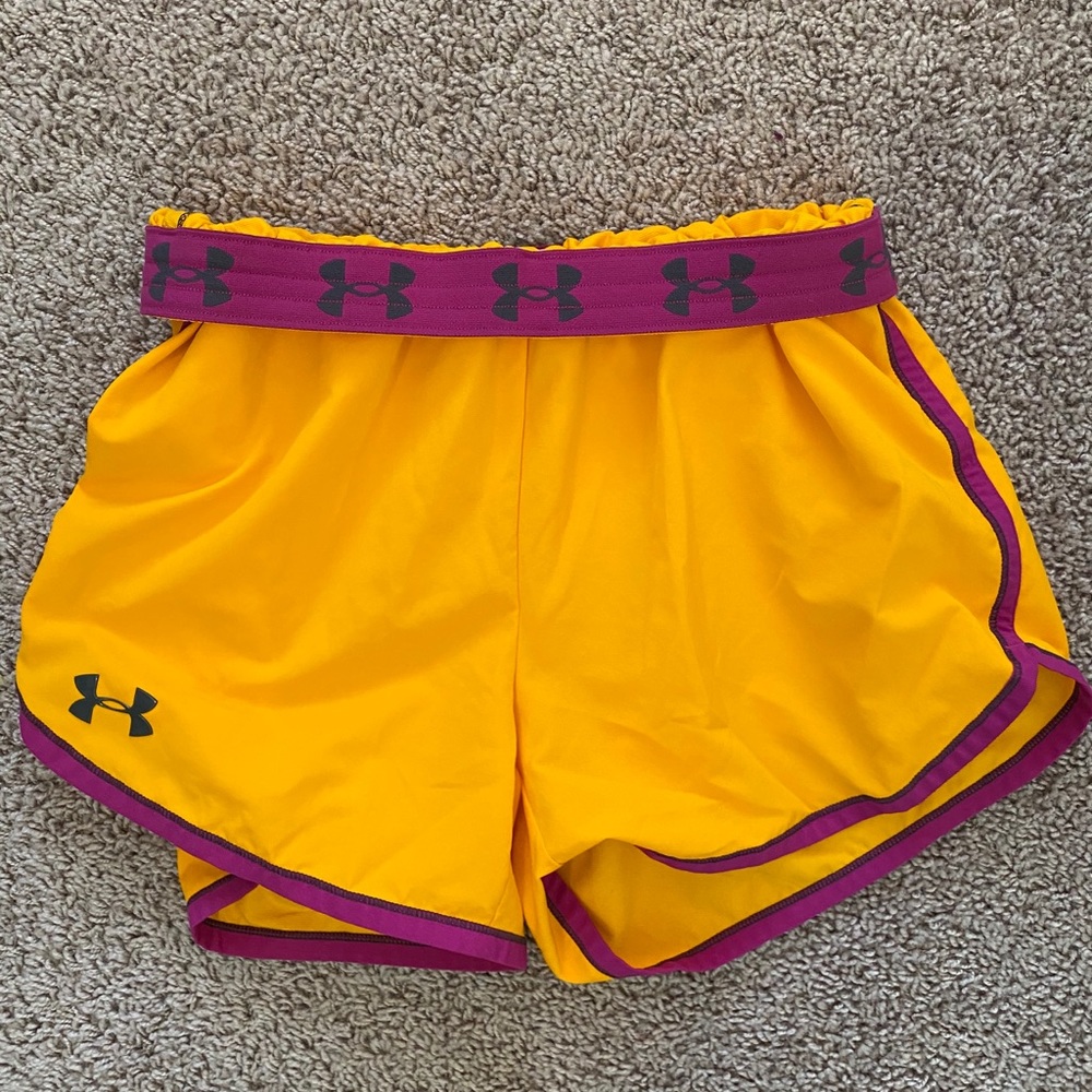 Yellow under armour shorts size M